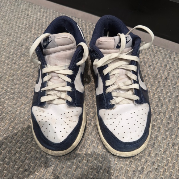 Nike Dunk Premium Low Womens Sneakers Navy Blue Shiny White Size UK 4.5 - Picture 6 of 12